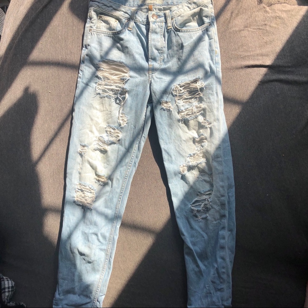 top shop boyfriend ripped jeans